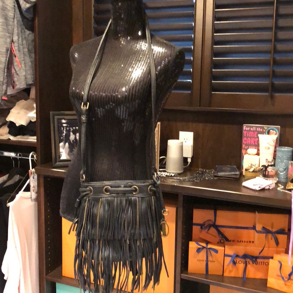 Carlos Black Leather Cross Body Bag